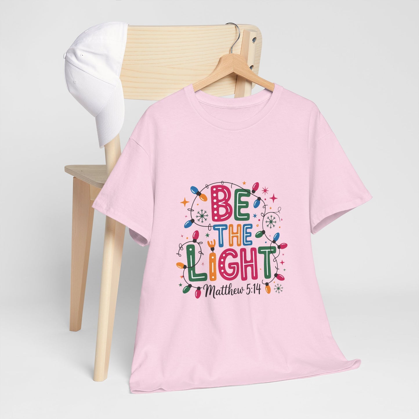 Be the Light Unisex Heavy Cotton Tee | Inspirational Shirt | Perfect for Holidays, Gift for Friends, Family, Christian Apparel