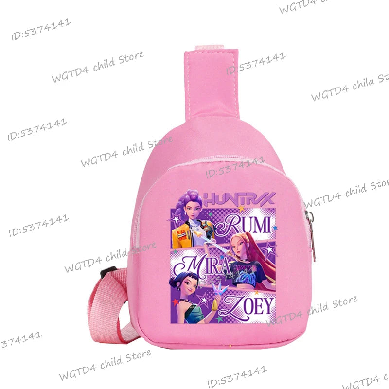 Children's Chest Bag K-Pop Demon Hunters Messenger Bags Baby Shoulder Bag Kids Gifts Mini Kids Gifts Cute Purses and Handbags