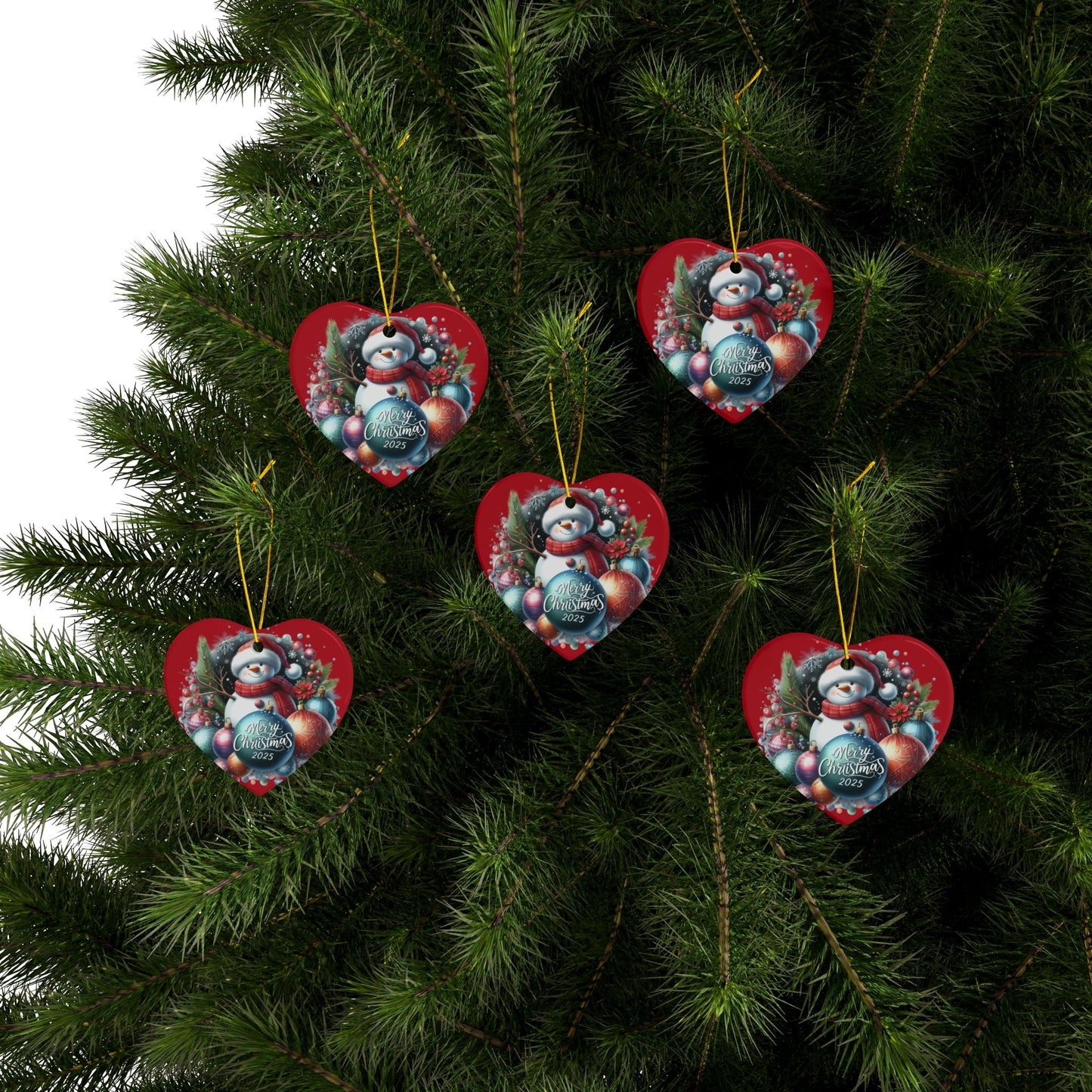 Christmas  Ornaments, Holiday Decor, Festive Gift, Snowman Design, 2-Sided Print, Tree Decorations