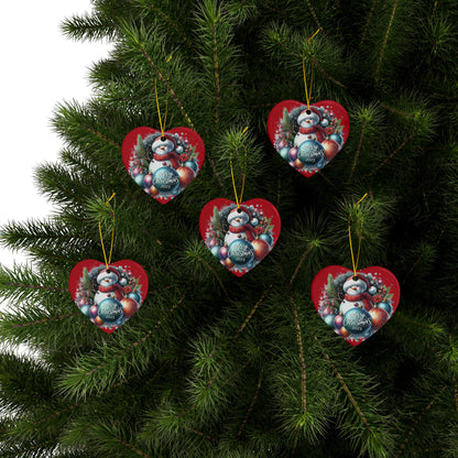 Christmas  Ornaments, Holiday Decor, Festive Gift, Snowman Design, 2-Sided Print, Tree Decorations