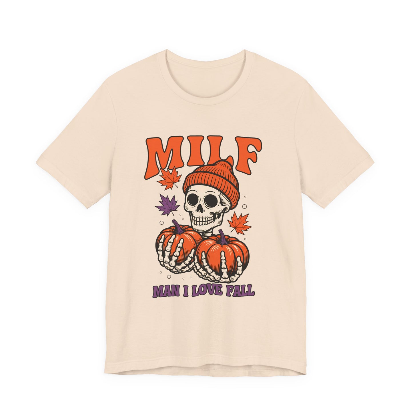 Fall Vibes Skeleton Tee - Halloween Fashion, Unisex Shirt, Fall Apparel, MILF Shirt, Halloween Costume Top