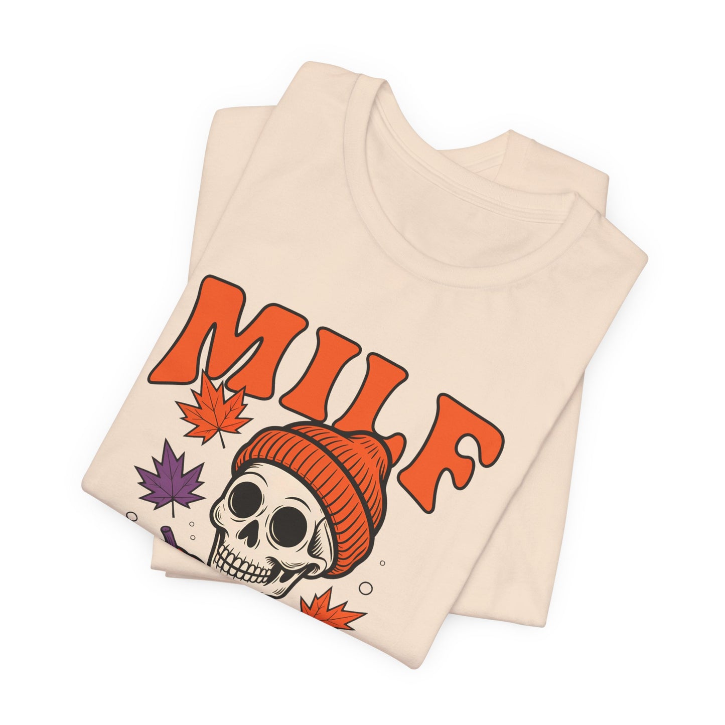 Fall Vibes Skeleton Tee - Halloween Fashion, Unisex Shirt, Fall Apparel, MILF Shirt, Halloween Costume Top