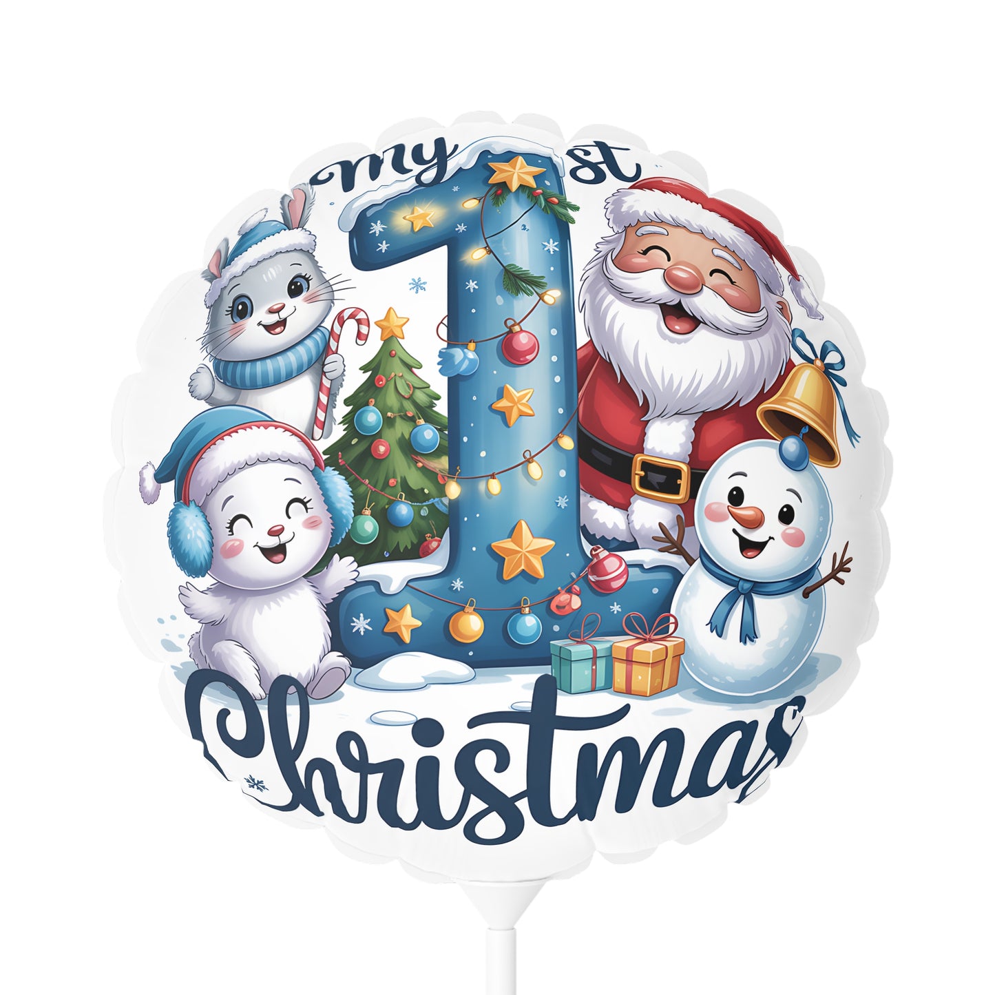 1st Christmas Balloon — Round 11" Foil First Holiday Party Decor