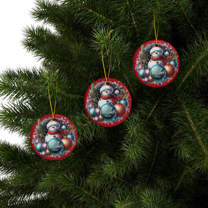 Christmas  Ornaments, Holiday Decor, Festive Gift, Snowman Design, 2-Sided Print, Tree Decorations