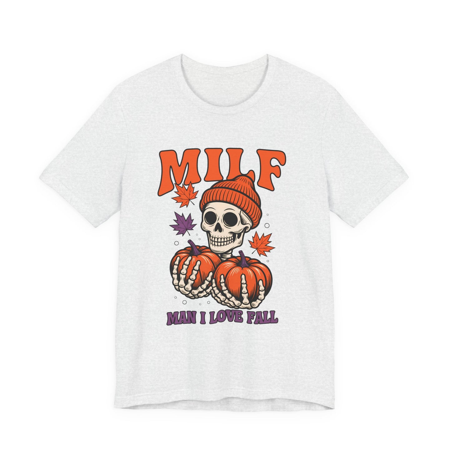 Fall Vibes Skeleton Tee - Halloween Fashion, Unisex Shirt, Fall Apparel, MILF Shirt, Halloween Costume Top