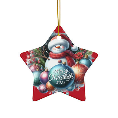 Christmas  Ornaments, Holiday Decor, Festive Gift, Snowman Design, 2-Sided Print, Tree Decorations