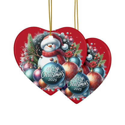 Christmas  Ornaments, Holiday Decor, Festive Gift, Snowman Design, 2-Sided Print, Tree Decorations