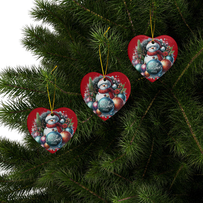 Christmas  Ornaments, Holiday Decor, Festive Gift, Snowman Design, 2-Sided Print, Tree Decorations