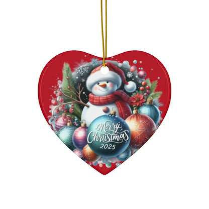 Christmas  Ornaments, Holiday Decor, Festive Gift, Snowman Design, 2-Sided Print, Tree Decorations