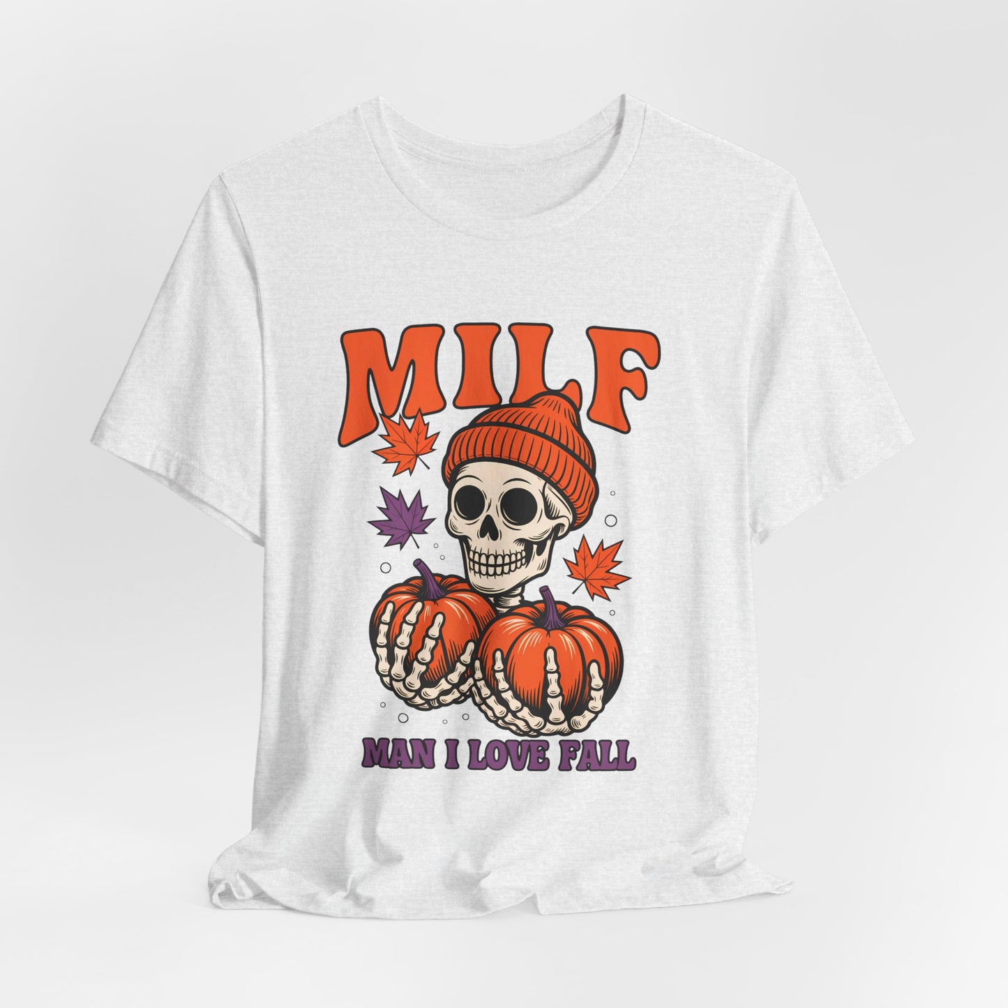 Fall Vibes Skeleton Tee - Halloween Fashion, Unisex Shirt, Fall Apparel, MILF Shirt, Halloween Costume Top