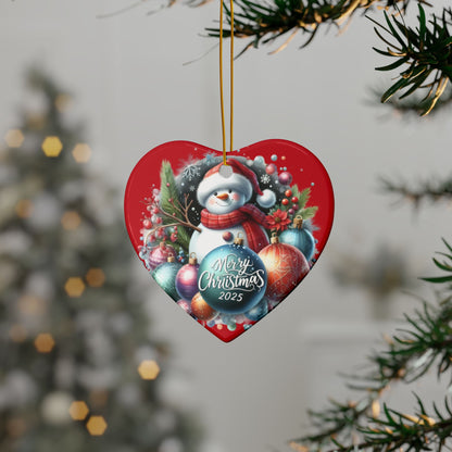 Christmas  Ornaments, Holiday Decor, Festive Gift, Snowman Design, 2-Sided Print, Tree Decorations