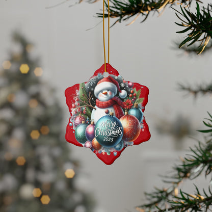 Christmas  Ornaments, Holiday Decor, Festive Gift, Snowman Design, 2-Sided Print, Tree Decorations