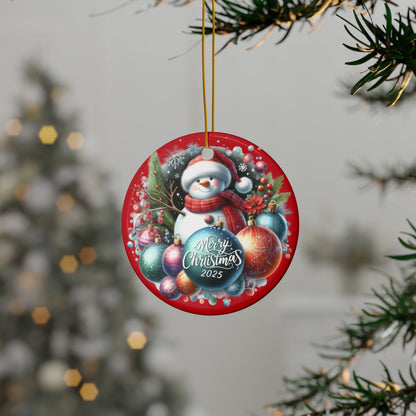 Christmas  Ornaments, Holiday Decor, Festive Gift, Snowman Design, 2-Sided Print, Tree Decorations