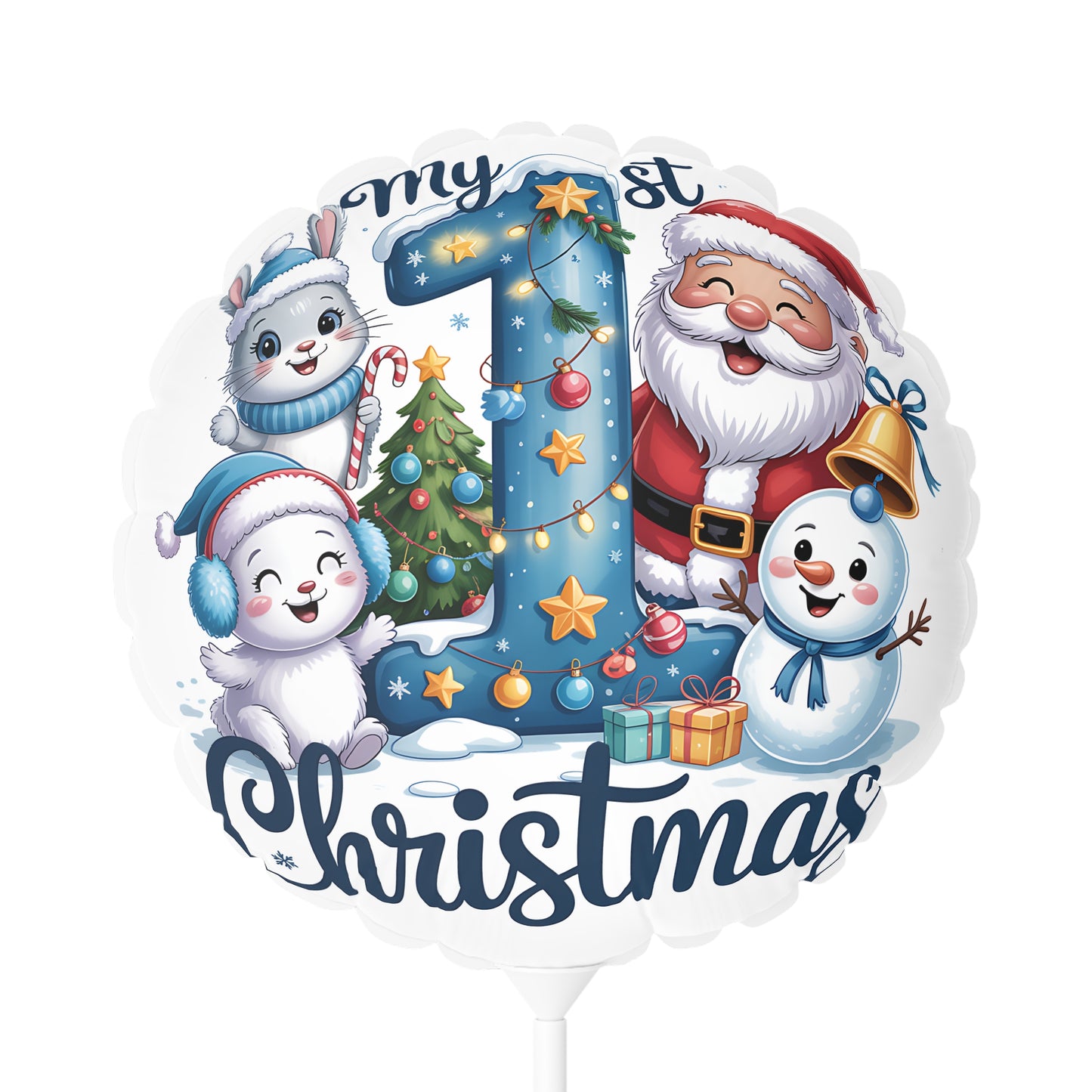 1st Christmas Balloon — Round 11" Foil First Holiday Party Decor