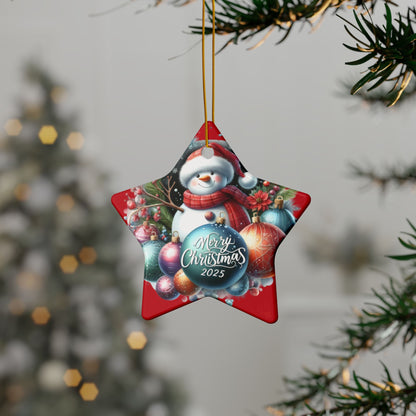 Christmas  Ornaments, Holiday Decor, Festive Gift, Snowman Design, 2-Sided Print, Tree Decorations