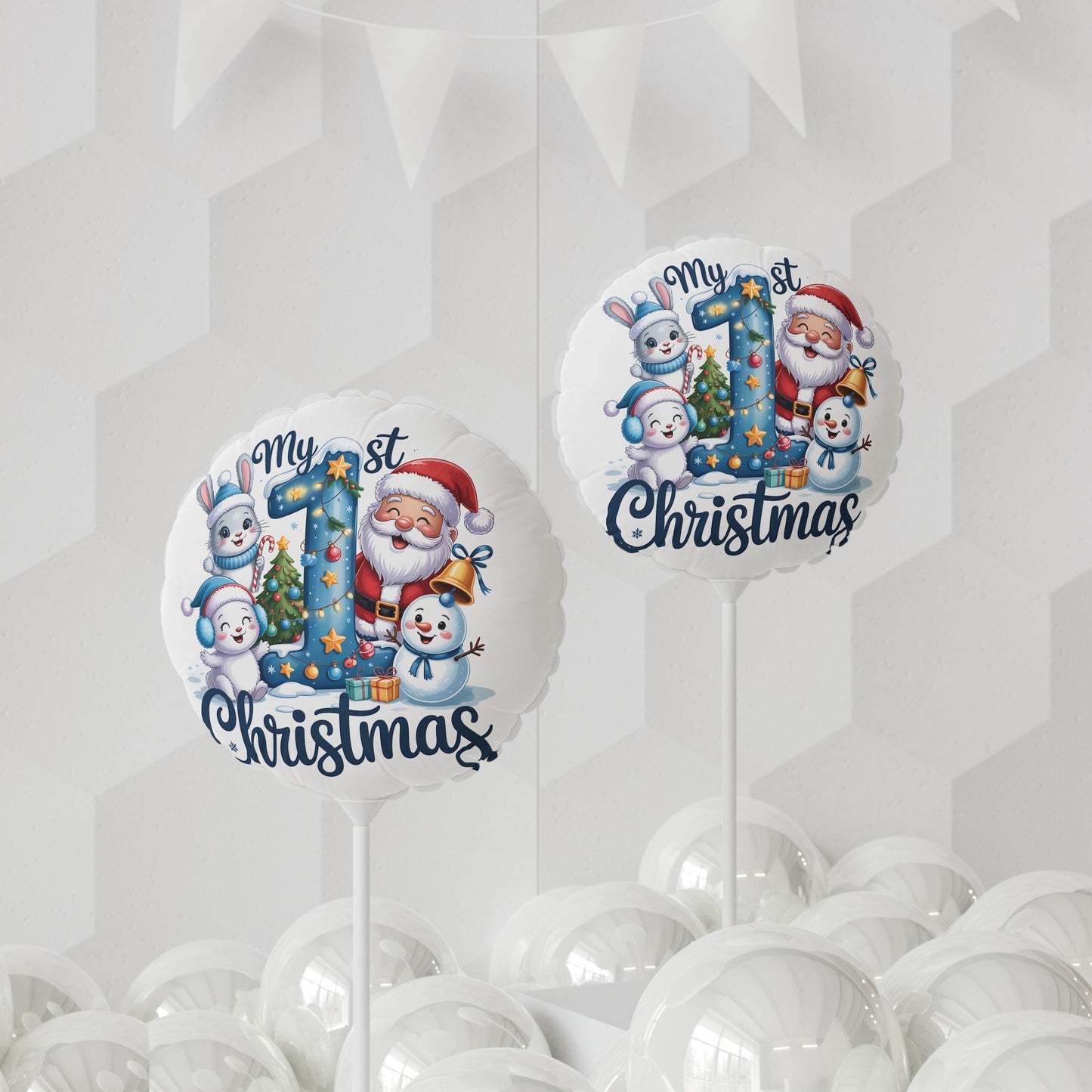1st Christmas Balloon — Round 11" Foil First Holiday Party Decor