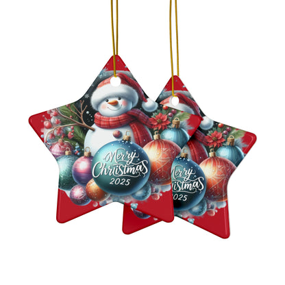 Christmas  Ornaments, Holiday Decor, Festive Gift, Snowman Design, 2-Sided Print, Tree Decorations