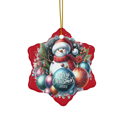 Christmas  Ornaments, Holiday Decor, Festive Gift, Snowman Design, 2-Sided Print, Tree Decorations