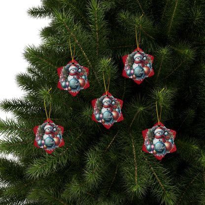 Christmas  Ornaments, Holiday Decor, Festive Gift, Snowman Design, 2-Sided Print, Tree Decorations