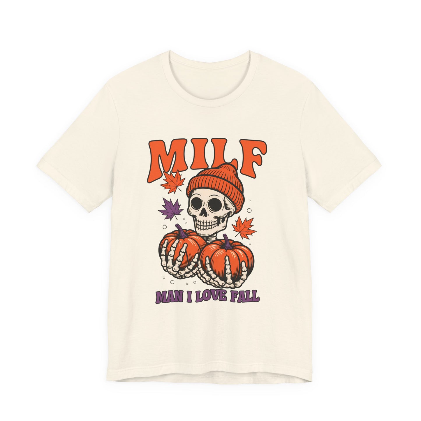 Fall Vibes Skeleton Tee - Halloween Fashion, Unisex Shirt, Fall Apparel, MILF Shirt, Halloween Costume Top