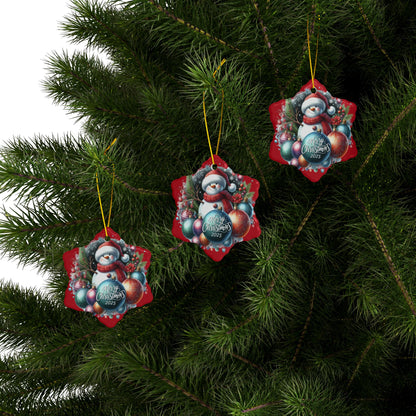 Christmas  Ornaments, Holiday Decor, Festive Gift, Snowman Design, 2-Sided Print, Tree Decorations