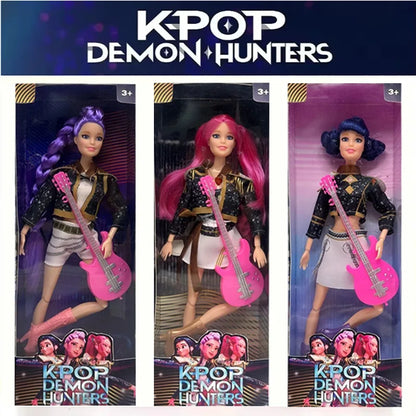 2025 NEW High Quality Shaped Anime 30CM K-Pop Demon Hunters Doll Vinyl Toy Rumi Mira Zoey Birthday Surprise Gift For Girls