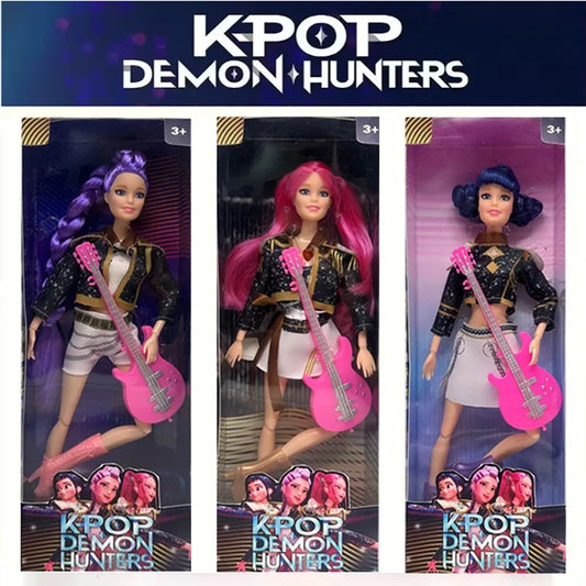 2025 NEW High Quality Shaped Anime 30CM K-Pop Demon Hunters Doll Vinyl Toy Rumi Mira Zoey Birthday Surprise Gift For Girls